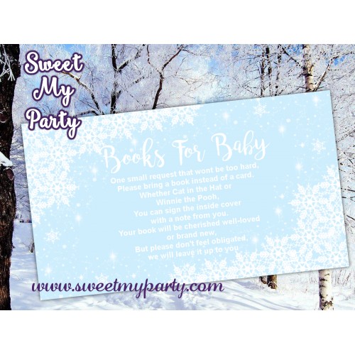 Winter Wonderland Baby Shower blue books for baby tickets,(blue 5)